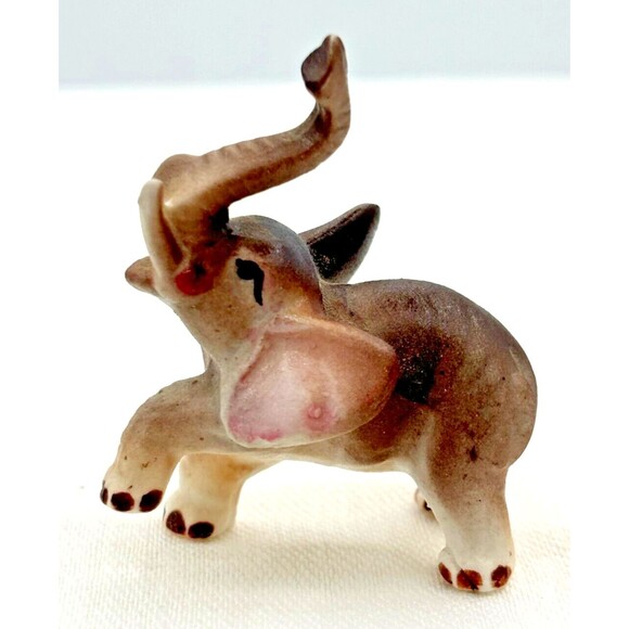 Vtg Elephant Family Trunks Up‎ Figurine Lot of 3 Bone China Ceramic Japan 1960s - Picture 12 of 16